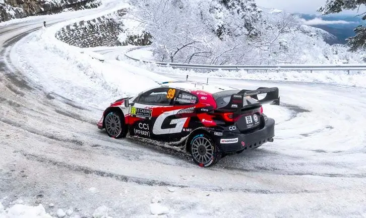 Oliver Solberg (SWE) Elliott Edmondson (GBR) Of team TOYOTA GAZOO RACING WRT  are seen performing during the  World Rally Championship Monte-Carlo in Gap, France on  25,January. 2025 // Jaanus Ree / Red Bull Content Pool // SI202601250073 // Usage for editorial use only //
