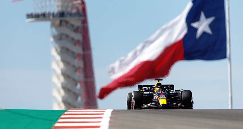 CIRCUIT OF THE AMERICAS, UNITED STATES OF AMERICA - OCTOBER 20: Max Verstappen, Red Bull Racing RB19 during the United States GP at Circuit of the Americas on Friday October 20, 2023 in Austin, United States of America. (Photo by Zak Mauger / LAT Images)