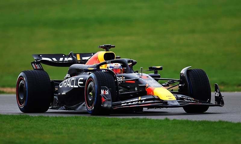 NORTHAMPTON, ENGLAND - FEBRUARY 13: Max Verstappen of the Netherlands driving the (1) Oracle Red Bull Racing RB20 on track during the Red Bull Racing RB20 Filming Day at Silverstone on February 13, 2024 in Northampton, England. (Photo by Clive Rose/Getty Images for Red Bull Racing) // Getty Images / Red Bull Content Pool // SI202402210240 // Usage for editorial use only //