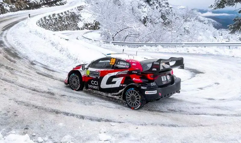 Oliver Solberg (SWE) Elliott Edmondson (GBR) Of team TOYOTA GAZOO RACING WRT  are seen performing during the  World Rally Championship Monte-Carlo in Gap, France on  25,January. 2025 // Jaanus Ree / Red Bull Content Pool // SI202601250073 // Usage for editorial use only //