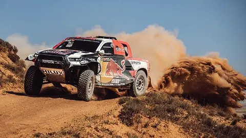 Nasser Al-Attiyah & Mathieu Baumel racing at Baja Aragon during the SS3 in Teruel, Spain on July 24, 2022 // Marian Chytka / Red Bull Content Pool // SI202207241001 // Usage for editorial use only //