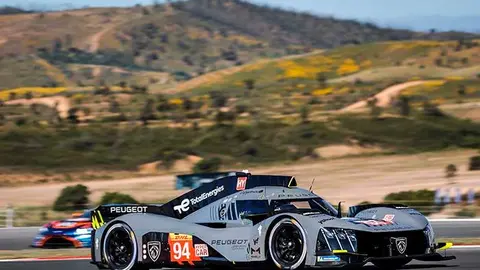 94 DUVAL Loic (fra), MENEZES Gustavo (usa), MULLER Nico (swi), Peugeot TotalEnergies, Peugeot 9x8, action during the 6 Hours of Portimao 2023, 2nd round of the 2023 FIA World Endurance Championship, from April 14 to 16, 2023 on the Algarve International Circuit in Portimao, Portugal - Photo Paulo Maria / DPPI