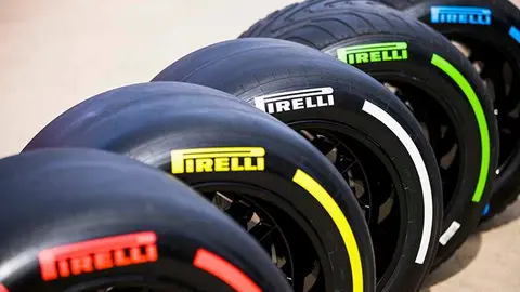 CIRCUIT DE BARCELONA-CATALUNYA, SPAIN - FEBRUARY 24: Pirelli tyre compounds during the Barcelona February testing at Circuit de Barcelona-Catalunya on Thursday February 24, 2022 in Barcelona, Spain. (Photo by Zak Mauger / LAT Images)