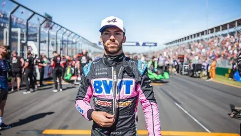 Pierre Gasly (FRA) Alpine F1 Team on the grid.  Formula 1 World Championship, Rd 3, Australian Grand Prix, Sunday 24th March 2024. Albert Park, Melbourne, Australia.