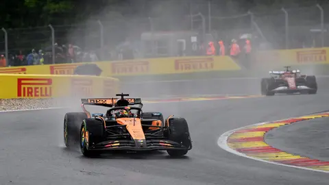SPA, BELGIUM - JULY 27: Oscar Piastri of Australia driving the (81) McLaren MCL39 Mercedes on track during the F1 Grand Prix of Belgium at Circuit de Spa-Francorchamps on July 27, 2025 in Spa, Belgium. (Photo by Sam Bagnall/Sutton Images)