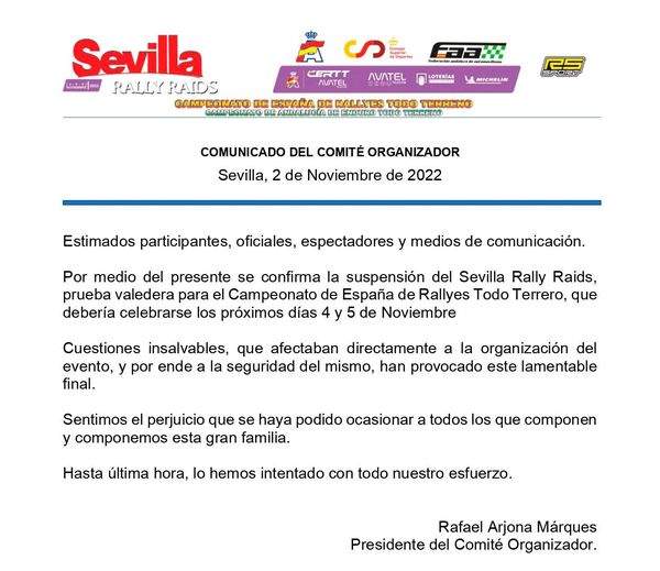 Suspendido Sevilla TT