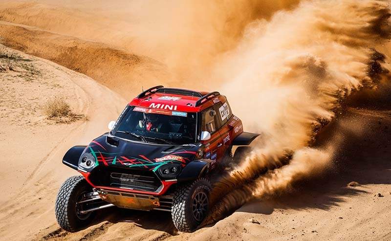 230 NAVARRO Pau (spa), REIS Goncalo (prt), X-Raid Mini JCW Team, Mini John Cooper Works Rally Plus, FIA Ultimate, FIA W2RC, action during the Stage 1 of the Dakar 2024 on January 6, 2024 between Al-Ula and Al Henakiyah, Saudi Arabia - Photo Frédéric Le Floc'h / DPPI