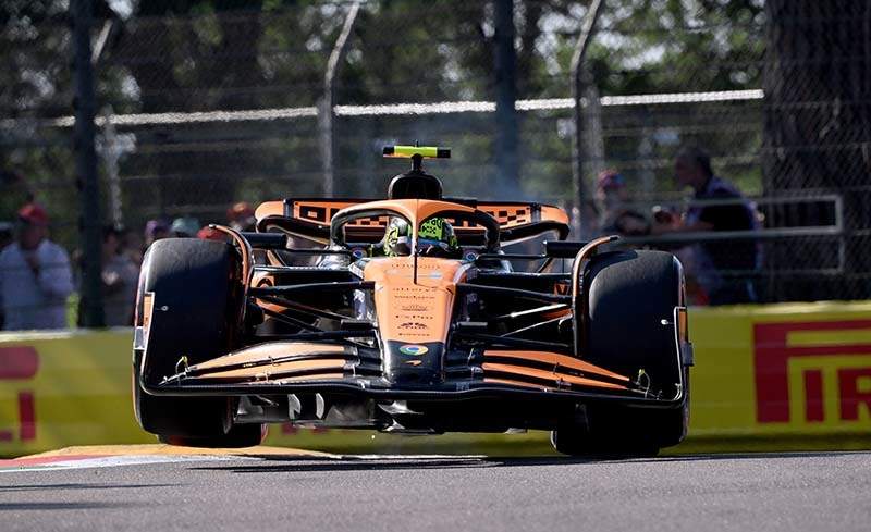 AUTODROMO INTERNAZIONALE ENZO E DINO FERRARI, ITALY - MAY 18: Lando Norris, McLaren MCL38 during the Emilia Romagna GP at Autodromo Internazionale Enzo e Dino Ferrari on Saturday May 18, 2024 in imola, Italy. (Photo by Mark Sutton / LAT Images)