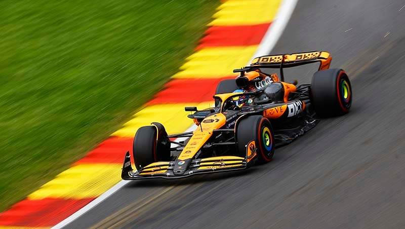 CIRCUIT DE SPA FRANCORCHAMPS, BELGIUM - JULY 26: Oscar Piastri, McLaren MCL38 during the Belgian GP at Circuit de Spa Francorchamps on Friday July 26, 2024 in Spa, Belgium. (Photo by Andy Hone / LAT Images)