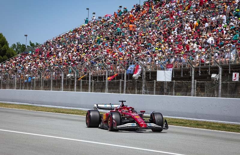 16 LECLERC Charles (mco), Scuderia Ferrari SF-25, action during the Formula 1 Aramco Gran Premio de Espana 2025, Spanish Grand Prix 2025, 9th round of the 2025 FIA Formula One World Championship from May 30 to June 1, 2025 on the Circuit de Barcelona-Catalunya, in Montmeló, Spain - Photo Florent Gooden / DPPI