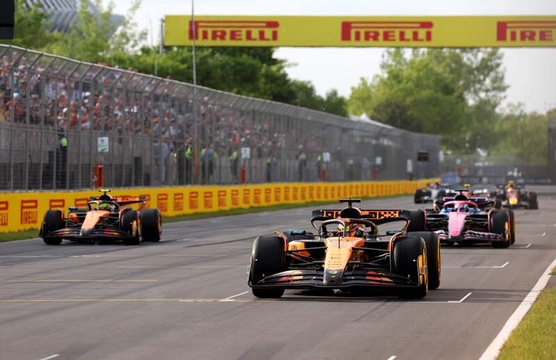 MONTREAL, QUEBEC - JUNE 13: Oscar Piastri of Australia driving the (81) McLaren MCL39 Mercedes does a practice start on the grid during practice ahead of the F1 Grand Prix of Canada at Circuit Gilles-Villeneuve on June 13, 2025 in Montreal, Quebec. (Photo by Glenn Dunbar/LAT Images)
