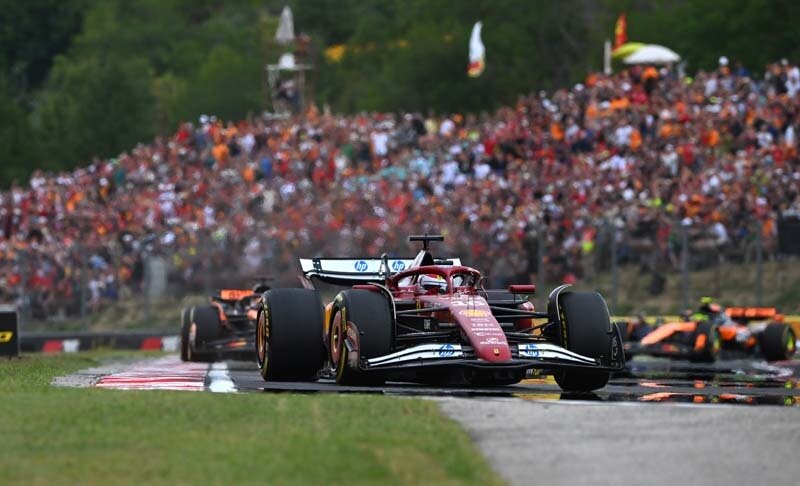 BUDAPEST, HUNGARY - AUGUST 03: Charles Leclerc of Monaco driving the (16) Scuderia Ferrari SF-25 on track during the F1 Grand Prix of Hungary at Hungaroring on August 03, 2025 in Budapest, Hungary. (Photo by Rudy Carezzevoli/Getty Images)