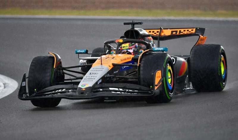 NORTHAMPTON, ENGLAND - JULY 06: Oscar Piastri of Australia driving the (81) McLaren MCL39 Mercedes on track during the F1 Grand Prix of Great Britain at Silverstone Circuit on July 06, 2025 in Northampton, England. (Photo by James Sutton - Formula 1/Formula 1 via Getty Images)