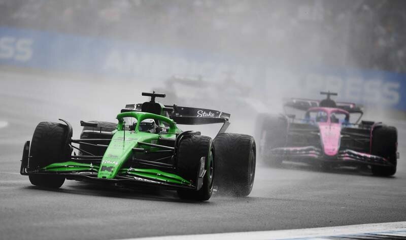 NORTHAMPTON, ENGLAND - JULY 06: Nico Hulkenberg of Germany driving the (27) Kick Sauber C45 Ferrari on track during the F1 Grand Prix of Great Britain at Silverstone Circuit on July 06, 2025 in Northampton, England. (Photo by James Sutton - Formula 1/Formula 1 via Getty Images)