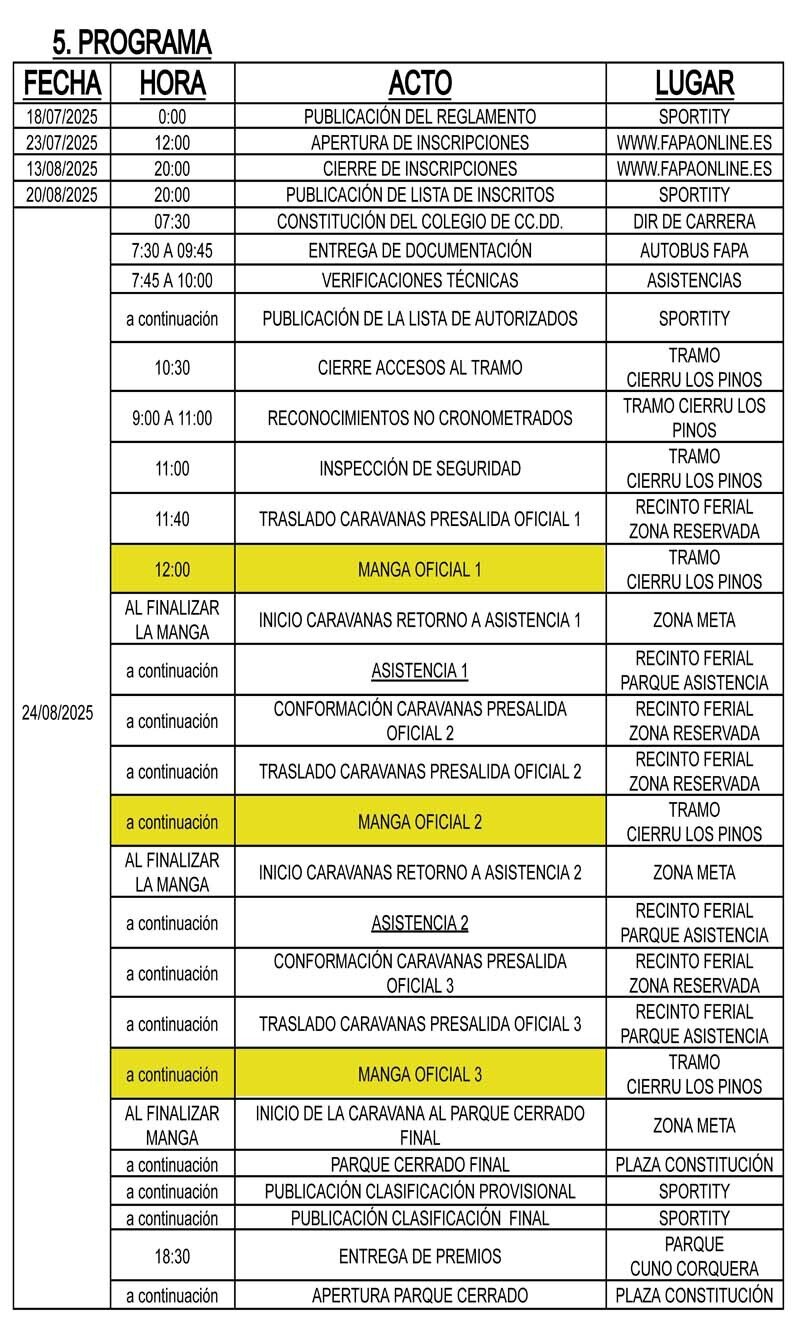 PROGRAMA Cierru los Pinos