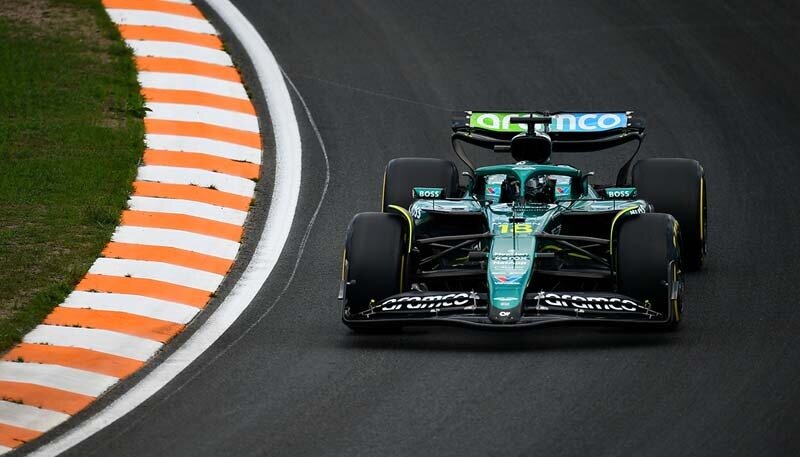 ZANDVOORT, NETHERLANDS - AUGUST 29: Lance Stroll of Canada driving the (18) Aston Martin F1 Team AMR25 Mercedes on track during practice ahead of the F1 Grand Prix of Netherlands at Circuit Zandvoort on August 29, 2025 in Zandvoort, Netherlands. (Photo by James Sutton/Getty Images)
2232667323
Colour Image, Horizontal, sport, motorsport, formula one racing