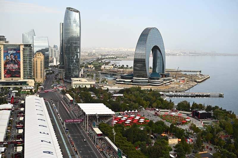 BAKU, AZERBAIJAN - SEPTEMBER 19: Isack Hadjar of France driving the (6) Visa Cash App Racing Bulls VCARB 02 on track during practice ahead of the F1 Grand Prix of Azerbaijan at Baku City Circuit on September 19, 2025 in Baku, Azerbaijan. (Photo by Pauline Ballet/LAT Images) // Getty Images / Red Bull Content Pool // SI202509190499 // Usage for editorial use only //