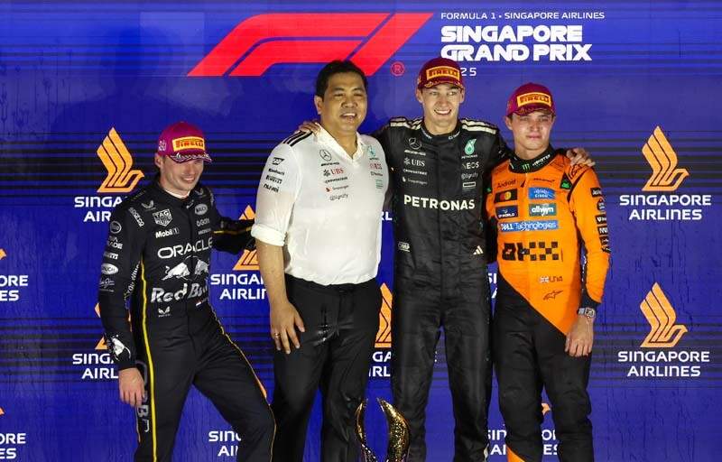 Formel 1 - Mercedes-AMG PETRONAS F1 Team, Großer Preis von Singapur 2025. George Russell 

Formula One - Mercedes-AMG PETRONAS F1 Team, 2025 Singapore Grand Prix. George Russell