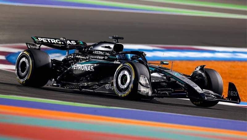 Formel 1 - Mercedes-AMG PETRONAS F1 Team, Großer Preis von Katar 2025. George Russell 

Formula One - Mercedes-AMG PETRONAS F1 Team, 2025 Qatar Grand Prix. George Russell
