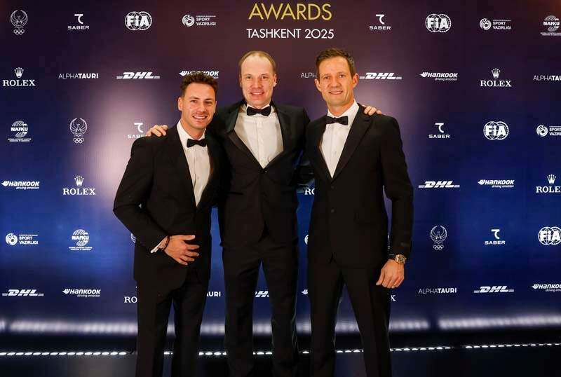OGIER Sébastien (fra), Toyota Gazoo Racing WRT, 2025 FIA WRC Champion, LANDAIS Vincent (fra), Toyota Gazoo Racing WRT, 2025 FIA WRC Champion, LATVALA Jarri-Matti (fin), Toyota Kazoo Racing Team Principal, portrait portrait during the 2025 FIA General Assembly, from December 8 to 12, 2025 in Tashkent, Uzbekistan - Photo Frederic Le Floch / DPPI