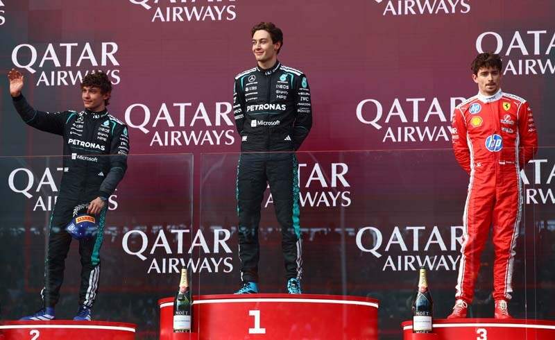 Formel 1 - Mercedes-AMG PETRONAS F1 Team, Großer Preis von Australien 2026. Kimi Antonelli, George Russell 

Formula One - Mercedes-AMG PETRONAS F1 Team, 2026 Australian GP. Kimi Antonelli, George Russell